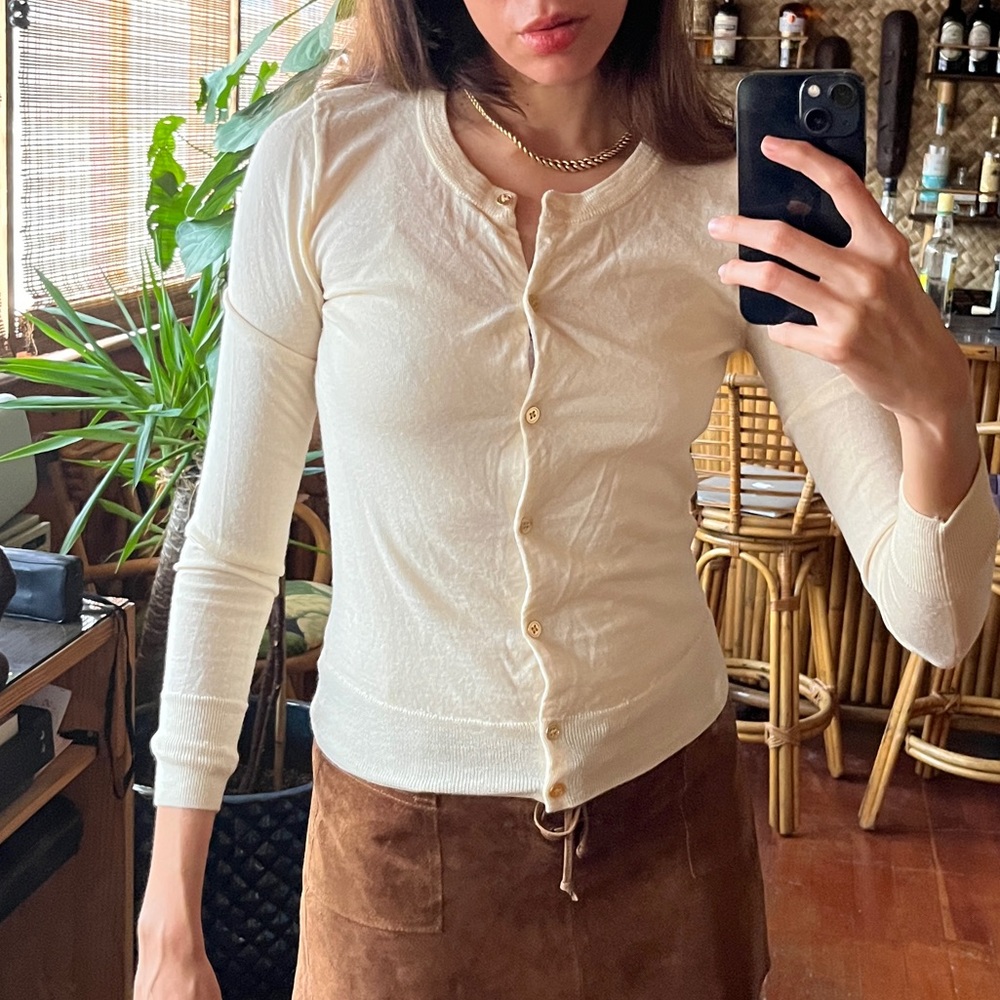 J. Crew Cream Wool Cardigan